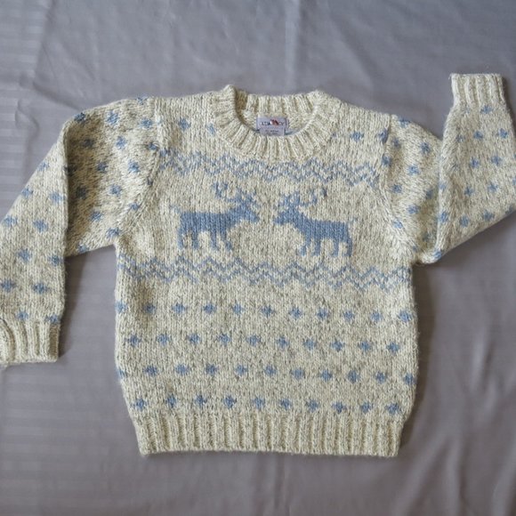 Blue Reindeer Sweater, Size M - Picture 1 of 5